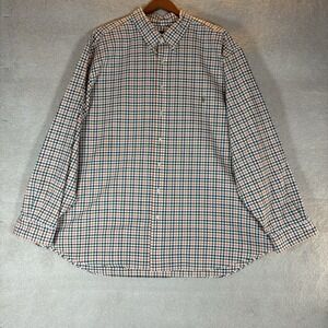 Polo Ralph Lauren Men's Size 3XB Orange Blue Green Plaid Long Sleeve Oxford‎